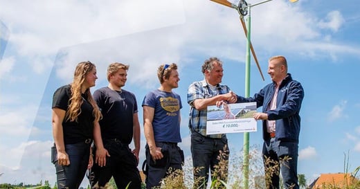 Een EAZ windmolen dankzij groene financiering van Rabobank.