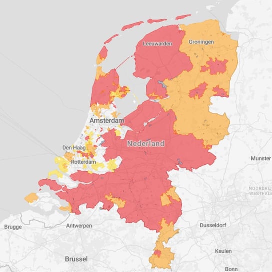 Kaart netcongestie Nederland invoeding september 2024