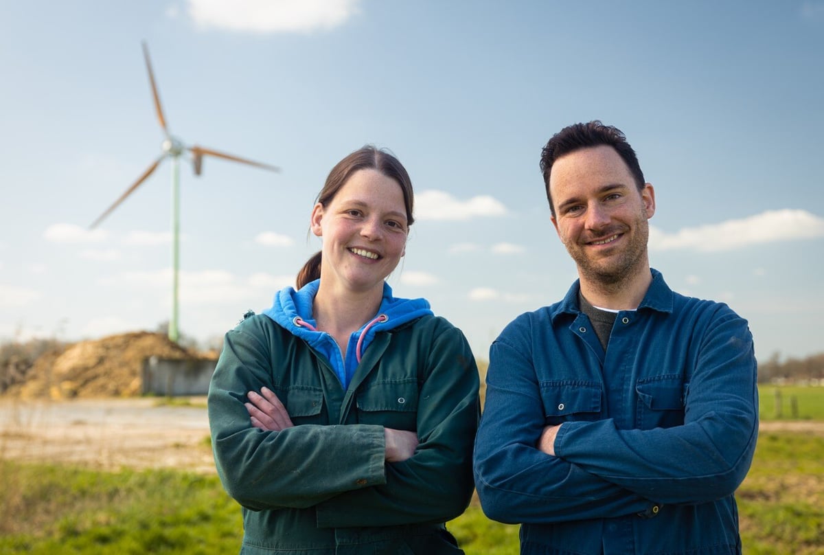 Kleine windmolen melkveehouderij