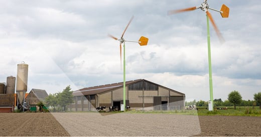 VLIF-steun voor kleine windmolens.