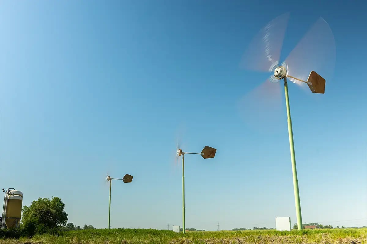 Drie kleine windmolens