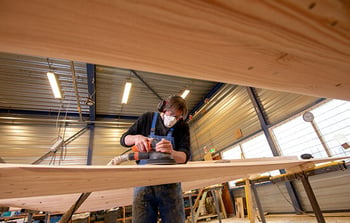 Recyclebare houten wieken kleine windmolen