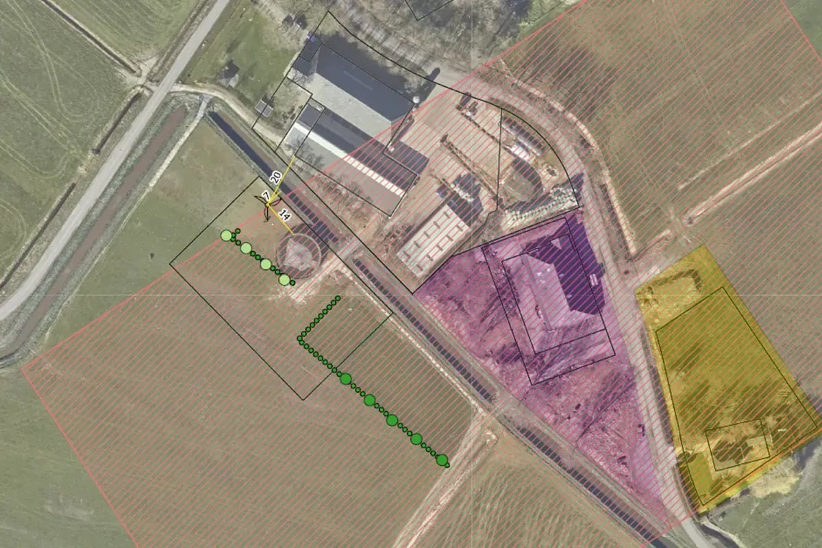 Voorbeeld landschappelijke intekening kleine windmolen