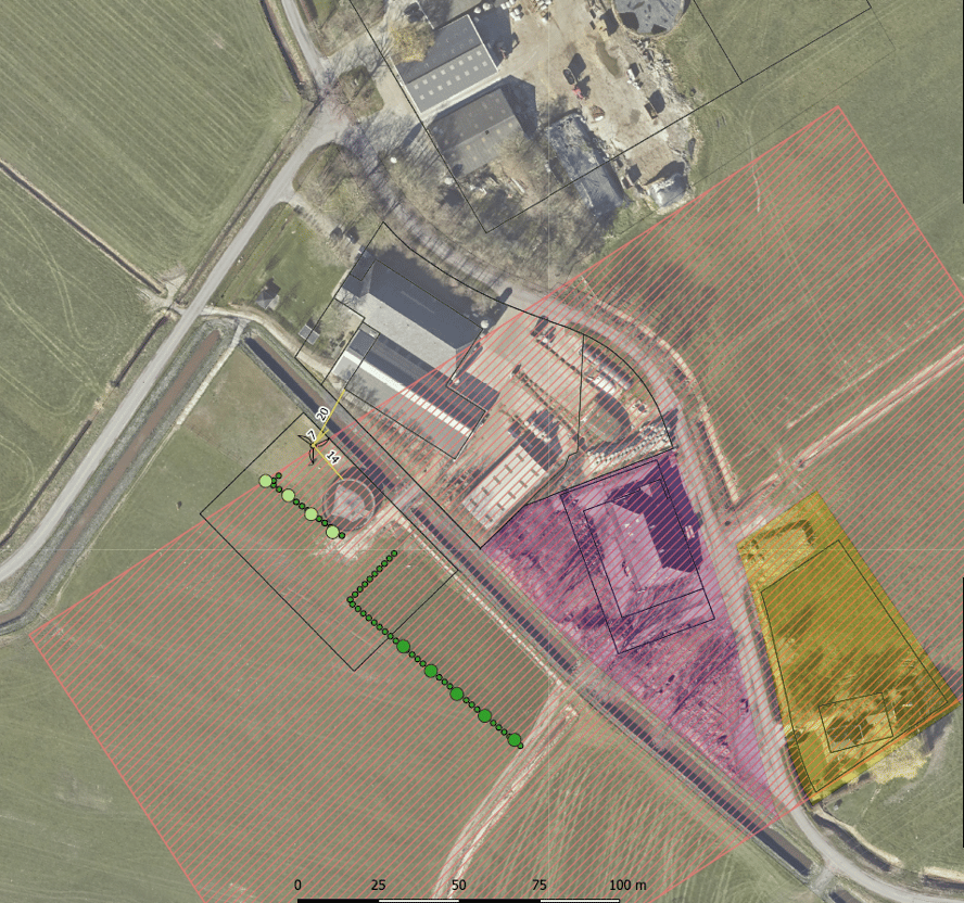 Voorbeeld landschappelijke intekening kleine windmolen